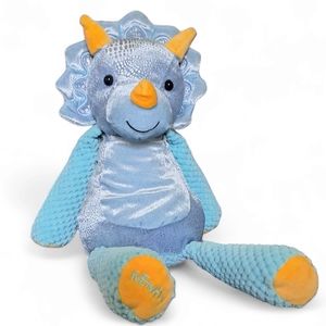 Scentsy Buddy Terra The Triceratops Blue and Silver Plush Dinosaur 16"
